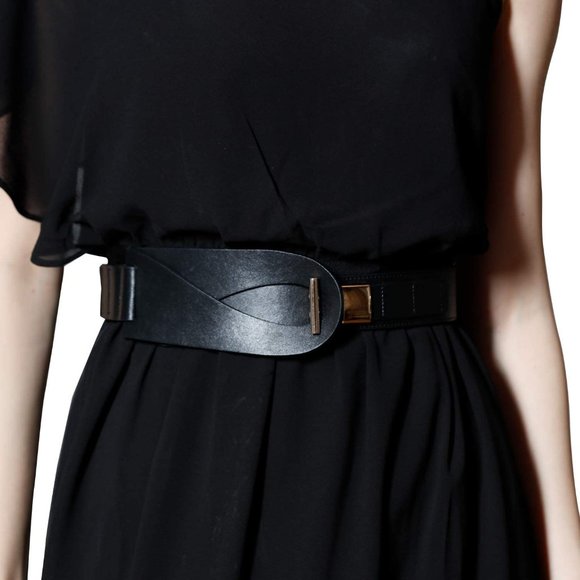 Women Wide Elastic leather Belt Ladies Fashion